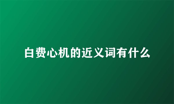 白费心机的近义词有什么