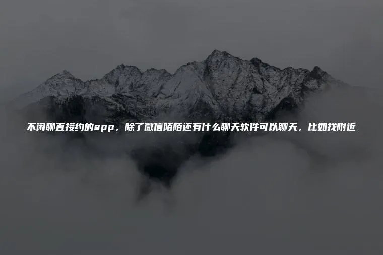 不闲聊直接约的app，除了微信陌陌还有什么聊天软件可以聊天，比如找附近