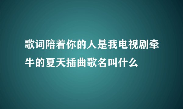 歌词陪着你的人是我电视剧牵牛的夏天插曲歌名叫什么