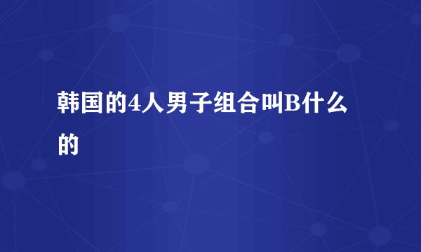 韩国的4人男子组合叫B什么的