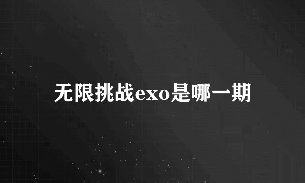 无限挑战exo是哪一期