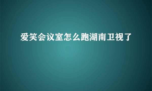 爱笑会议室怎么跑湖南卫视了
