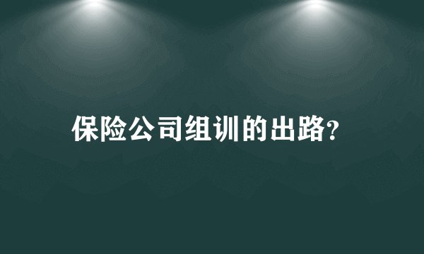 保险公司组训的出路？
