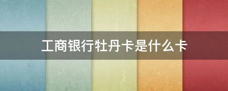 工商银行牡丹卡是什么卡