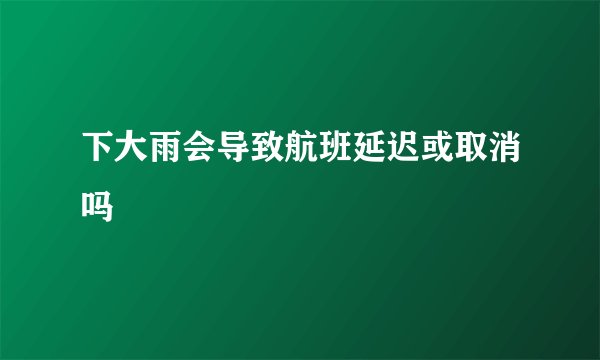 下大雨会导致航班延迟或取消吗