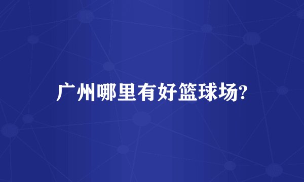 广州哪里有好篮球场?