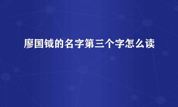 廖国钺的名字第三个字怎么读