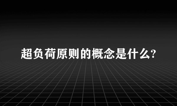 超负荷原则的概念是什么?