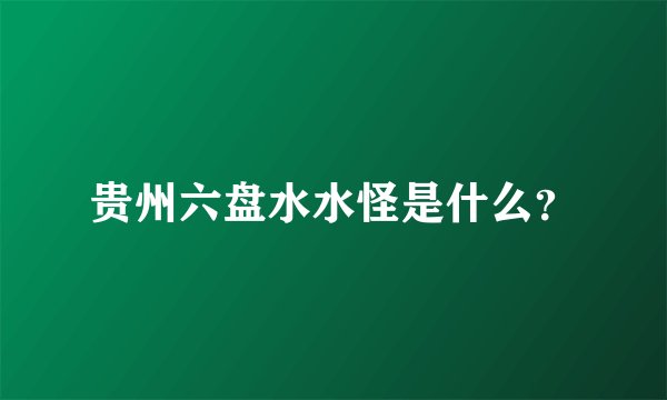 贵州六盘水水怪是什么?