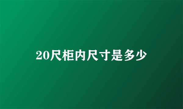20尺柜内尺寸是多少