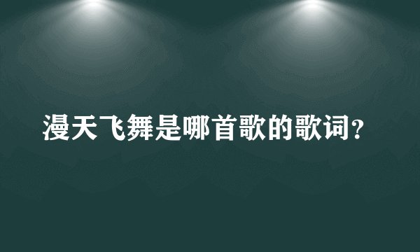 漫天飞舞是哪首歌的歌词？