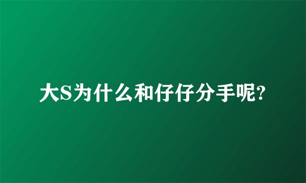 大S为什么和仔仔分手呢?