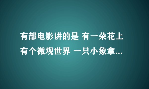 有部电影讲的是 有一朵花上有个微观世界 一只小象拿着那朵花跟里面的人对话的电影 叫什么???
