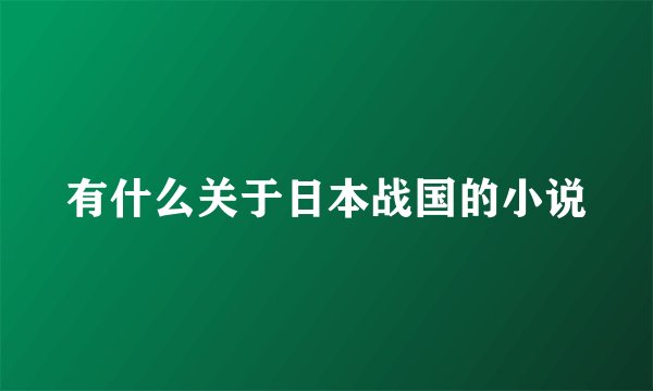 有什么关于日本战国的小说