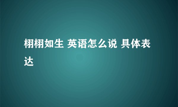 栩栩如生 英语怎么说 具体表达