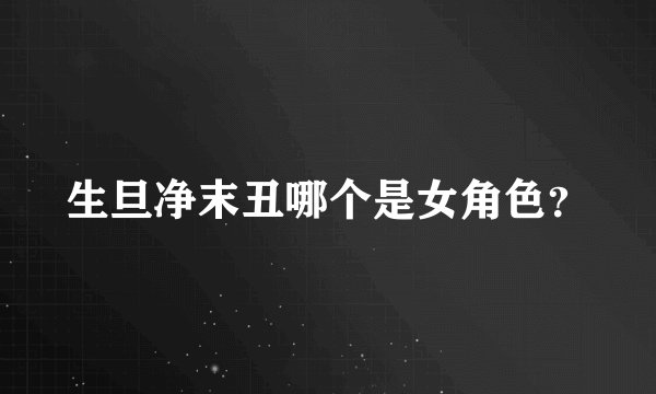 生旦净末丑哪个是女角色？