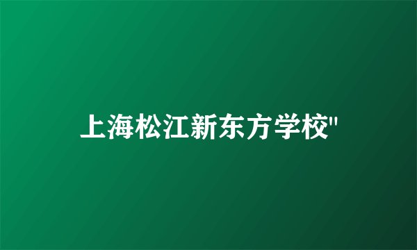 上海松江新东方学校