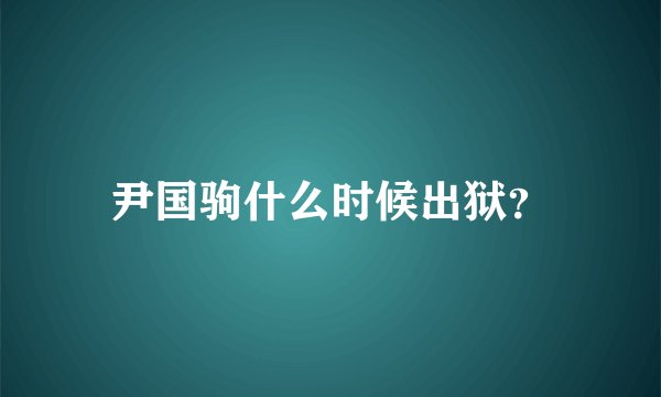 尹国驹什么时候出狱？