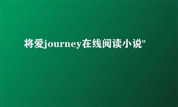 将爱journey在线阅读小说