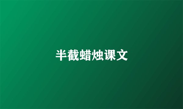 半截蜡烛课文