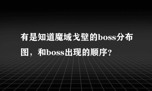 有是知道魔域戈壁的boss分布图,和boss出现的顺序?