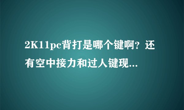 2K11pc背打是哪个键啊？还有空中接力和过人键现在是哪个了？