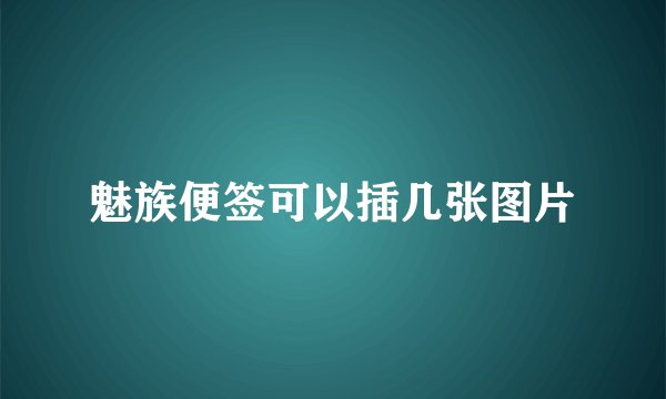 魅族便签可以插几张图片