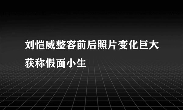 刘恺威整容前后照片变化巨大获称假面小生