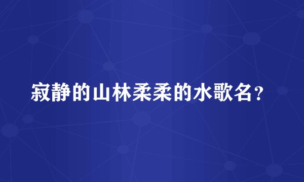 寂静的山林柔柔的水歌名？