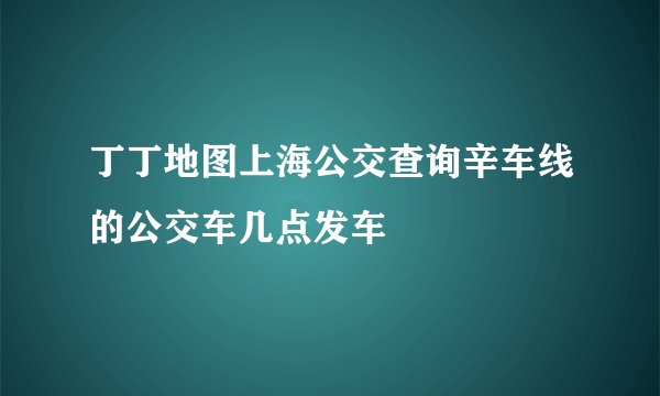 丁丁地图上海公交查询辛车线的公交车几点发车