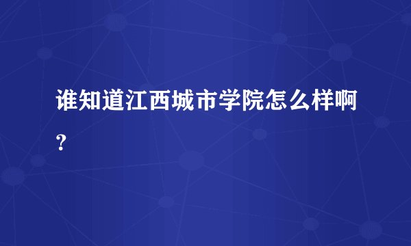 谁知道江西城市学院怎么样啊？
