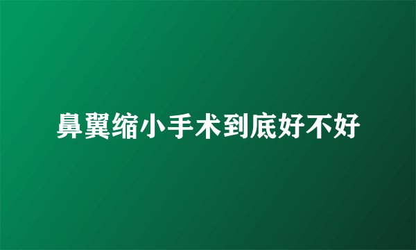鼻翼缩小手术到底好不好