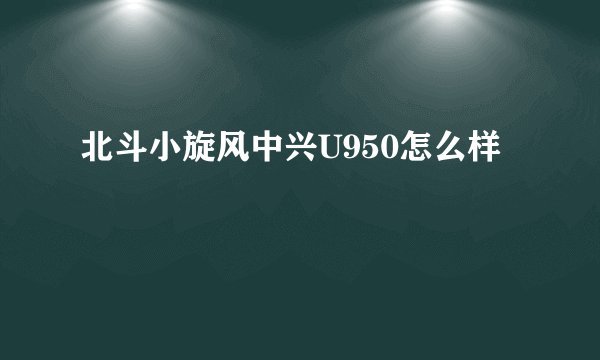 北斗小旋风中兴U950怎么样