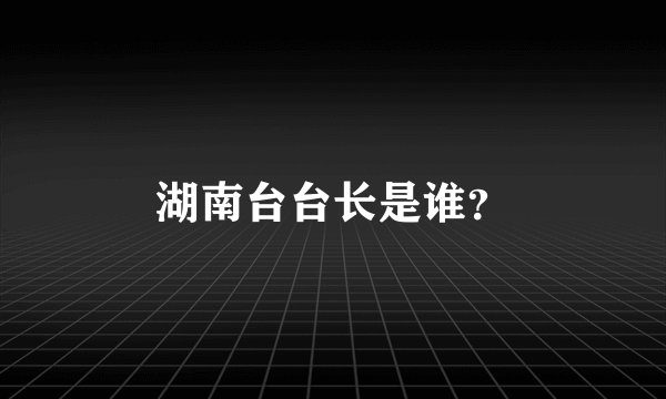 湖南台台长是谁？