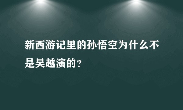 新西游记里的孙悟空为什么不是吴越演的？