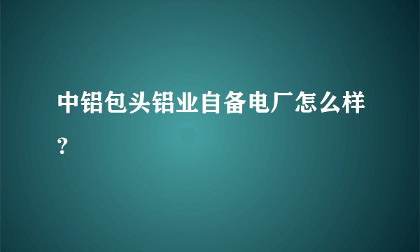 中铝包头铝业自备电厂怎么样？
