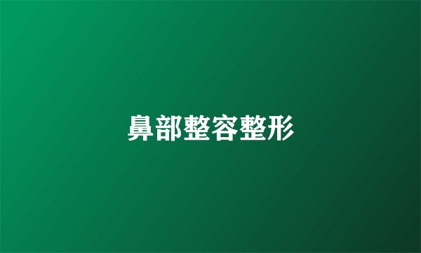 鼻部整容整形