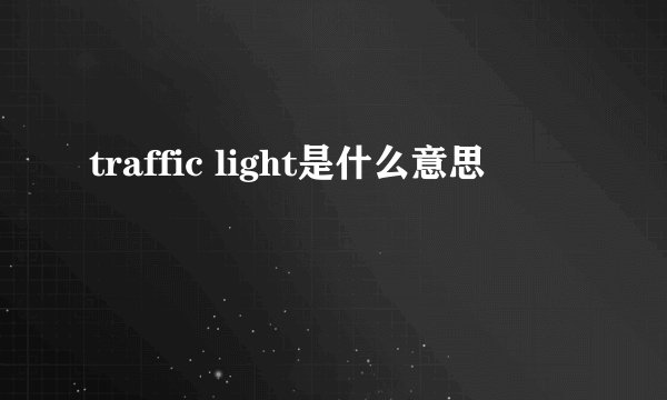 traffic light是什么意思