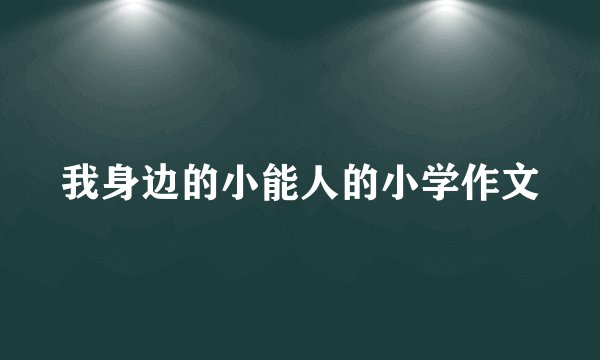 我身边的小能人的小学作文