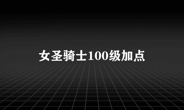 女圣骑士100级加点