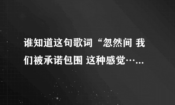 谁知道这句歌词“忽然间 我们被承诺包围 这种感觉…”是哪首歌的？？