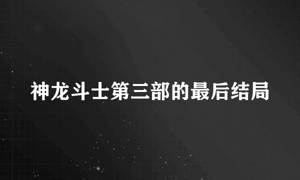 神龙斗士第三部的最后结局