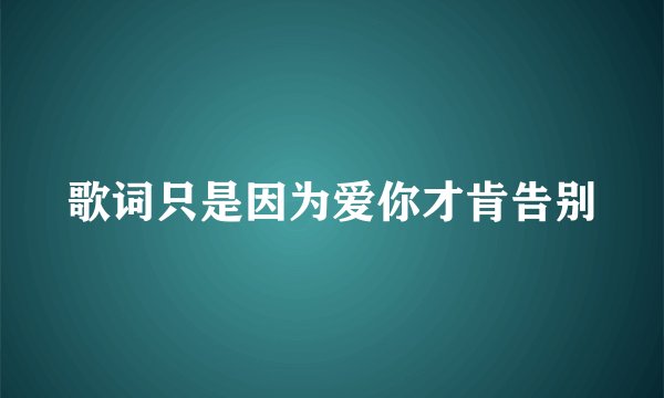 歌词只是因为爱你才肯告别