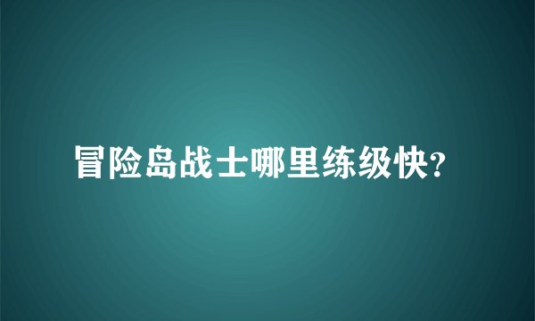 冒险岛战士哪里练级快？