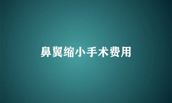 鼻翼缩小手术费用
