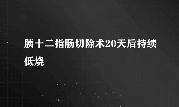 胰十二指肠切除术20天后持续低烧