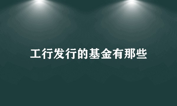 工行发行的基金有那些
