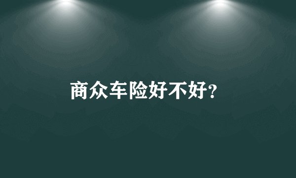 商众车险好不好？