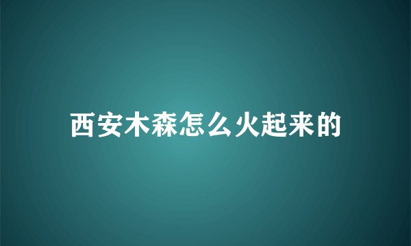 西安木森怎么火起来的