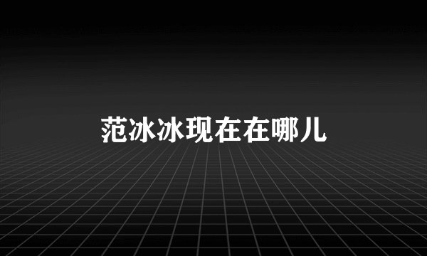 范冰冰现在在哪儿